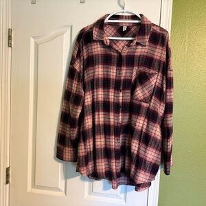 BP Plaid Button Down Shirt - Red and Black